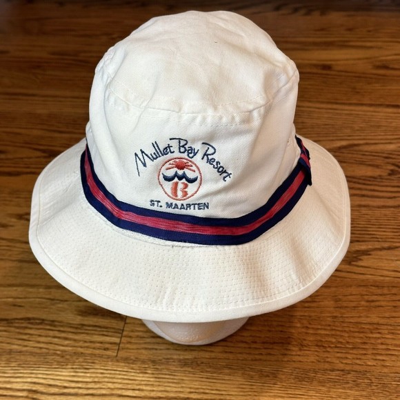 Vintage‎ Mullet Nay Resort Hat Woman’s One Size Made In USA Bucket Hat White - Picture 3 of 12